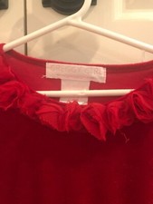 EUC Greggy Girl Sz 6 Red Velour Velvet Embellished Tulle Holiday Dress