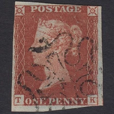 Y25_21 GB QV 1841 1d RED-BROWN PLATE 36 SG8-B1(1) TK FU LONDON NO.10 IN MX