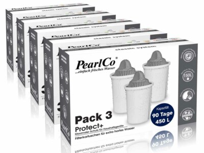 PearlCo Protect+ classic Pack 15 Filterkartuschen für sehr hartes Wasser