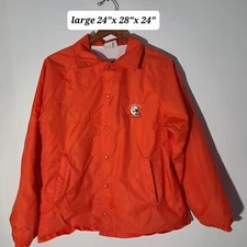 Vintage 70s Tennessee Vols Hartwell Orange Windbreaker Button Large Jacket USA