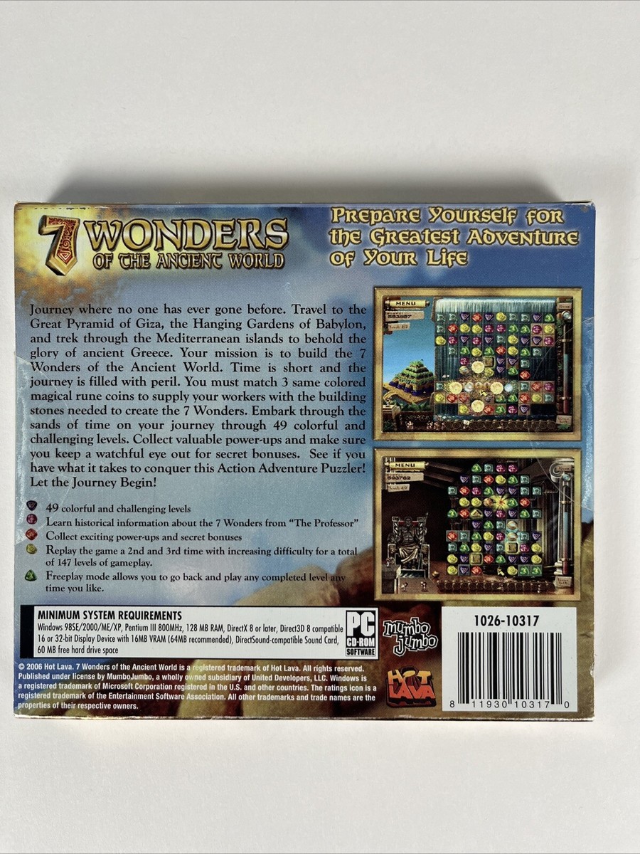 7 Wonders of the Ancient World by Mumbo Jumbo WinXP / Mac PC CDROM