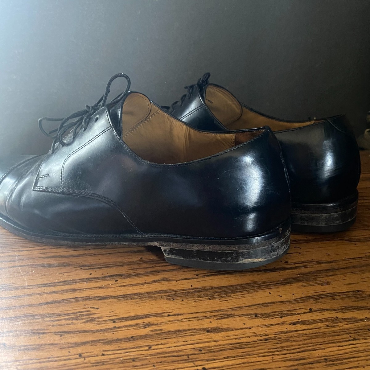 Vintage Cole Haan Men black Cap toe oxford Dress shoes sz  display picture 3