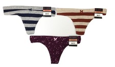 New NOBO NO Boundaries 3-Pack Thong Panties Underwear Size 4 XS  C32-8 