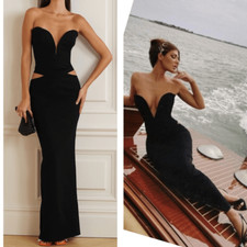 NWOT House Of Cb Martinez Maxi Black Skirt Cut Out Size S