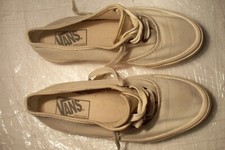 Vintage Vans MADE IN USA White Canvas Skate Shoes Sneakers Men 4 Women 5.5