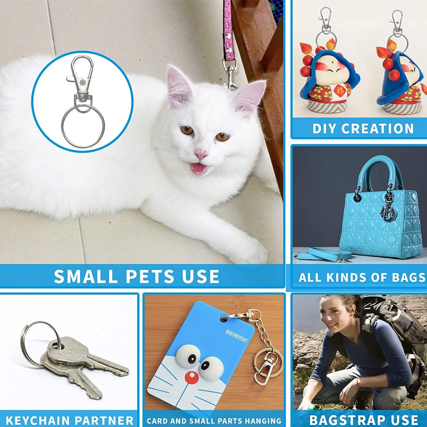 Lobster Claw Clips Lobster Claw Swivel Clips For Bags & Straps - Fits 15mm Or 20mm Webbing (Trigger Snap Hooks) 15mm Strap Clasp - Foto 5