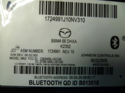 2010 2013 Mazda 6 Bluetooth Adapter Module Unit BBM466DHXA | eBay