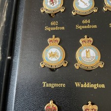 ROYAL AIR FORCE TANGMERE BADGE GOLD PLATED ENAMEL ROYAL AIR FORCE MUSEUM