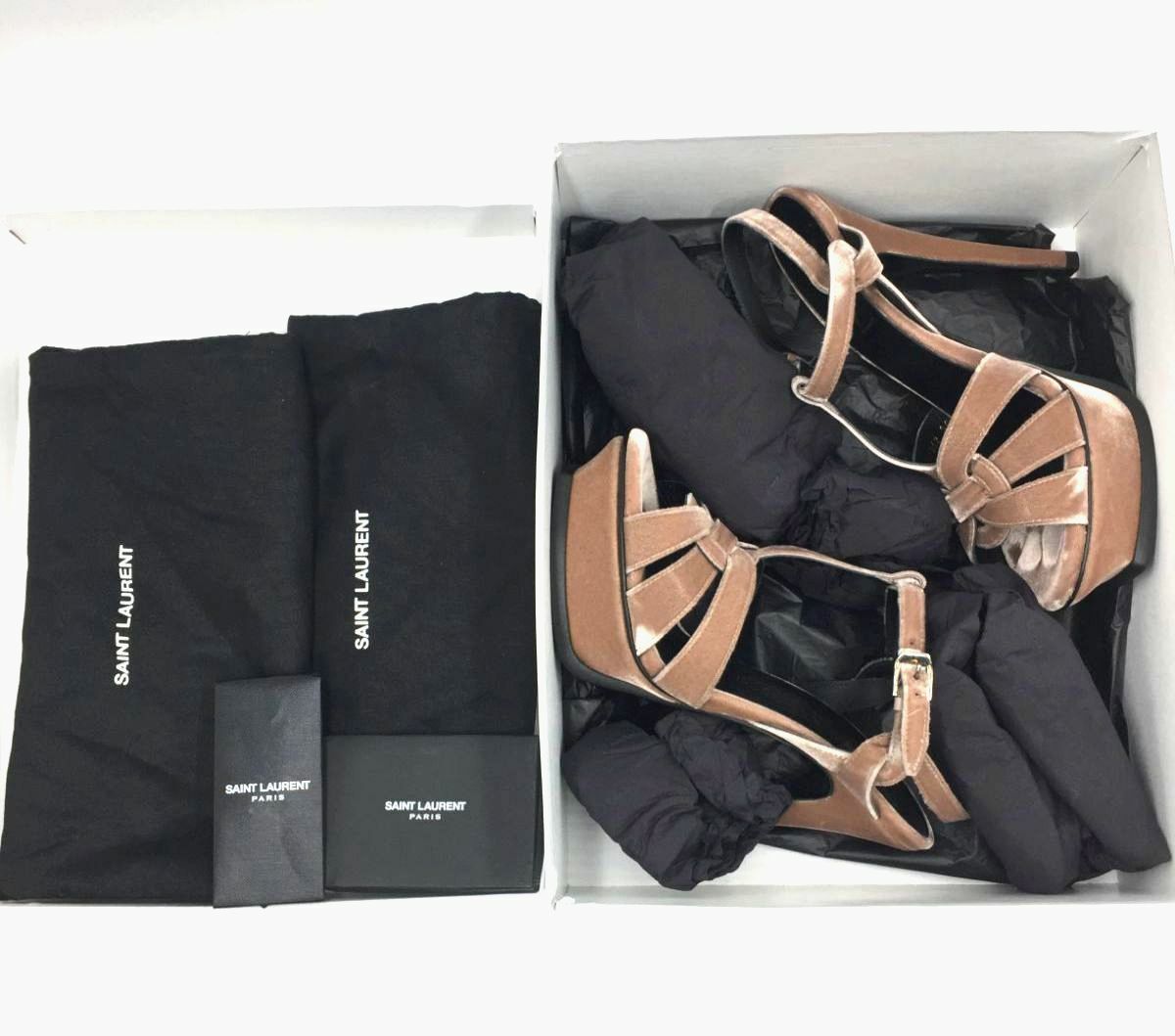 Sandali scarpe Yves Saint Laurent donna rosa tacchi tributo $995 taglia EU 36 US 6