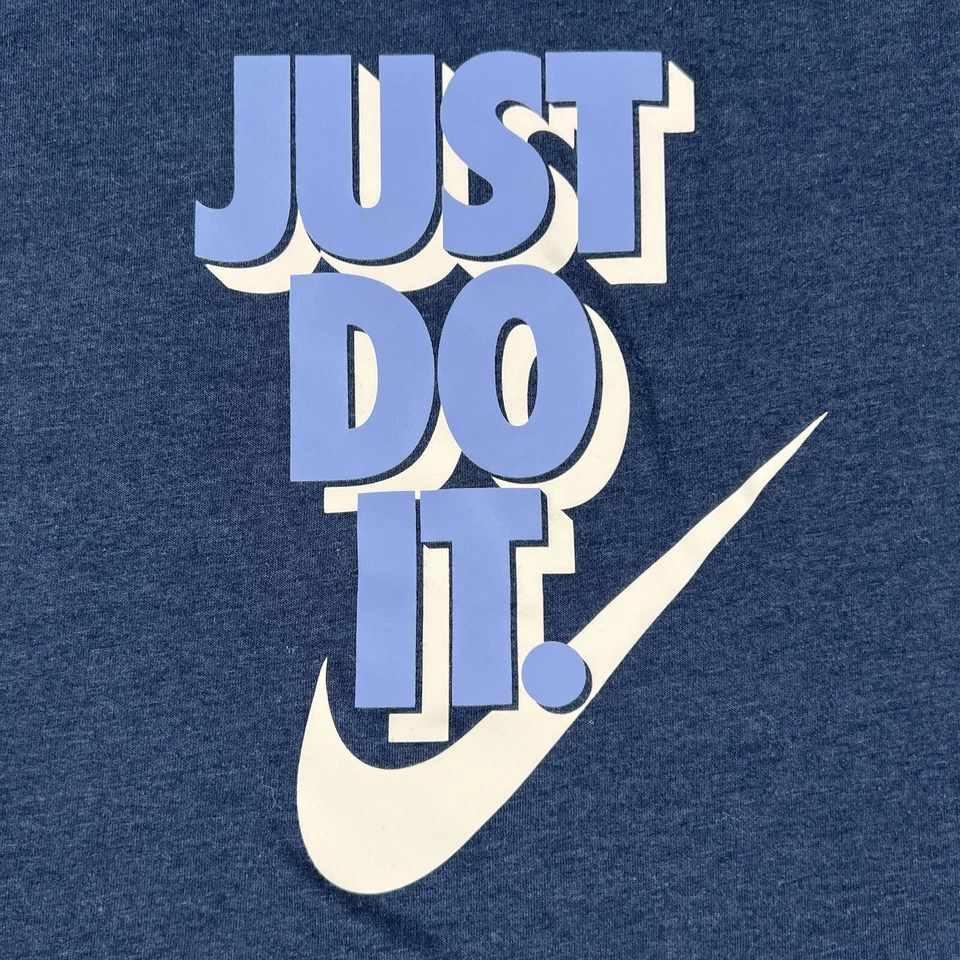 Regata Nike feminina grande azul sem mangas Just Do it academia roupa ativa elevador - Imagem 2 de 4