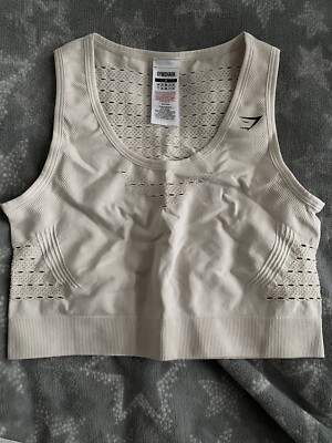 Gymshark energy seamless crop top chalk, cream off white m