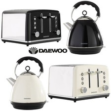 Daewoo Kensington Pyramid Kettle and Toaster Set 4-Slice Matching 1.7L Fast Boil