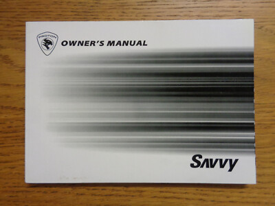 Proton Savvy Owners Handbook/Manual