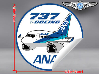 ANA ALL NIPPON AIRWAYS PUDGY BOEING 737 B737 ROUND DECAL / STICKER