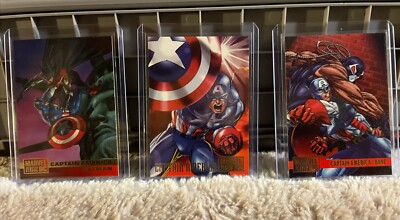 1995 Marvel Vs Dc Captain America 3 Card Lot