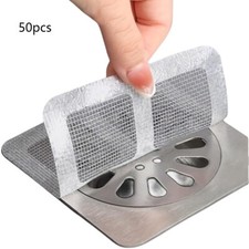 50x Disposable Shower Drain Cover Hair Catcher Shower Drain Mesh Sticker 10x10cm