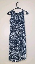 Lauren Ralph Lauren Womens 8 Sheath Dress Ruched Blue Stretchy Office V Neck 