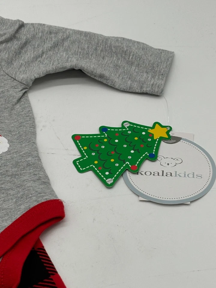 Koala Kid's "Dear Santa I can Explain" 2pc Set, Gray/Red, Newborn - Image 4 of 4