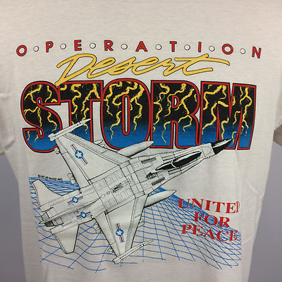 80s 90s 戦闘機 vtg tシャツ ARMY ミリタリー 軍物 シングル Vtg 80s 90s Desert Storm Army Air Force Military Fighter Jet