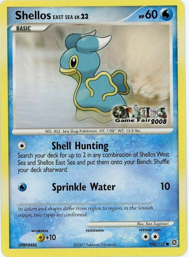 Shellos 106/132 - Origins Game Fair 2008 - Promo Pokemon Card - Near Mint (NM)