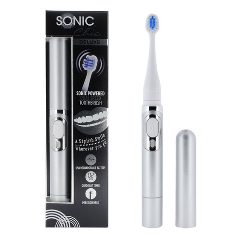 SONIC Chic Toothbrush Deluxe Sonic Powered Dual Speed Travel Toothbrush