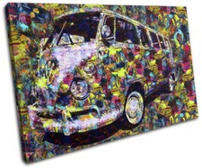 Vintage Retro Paint VW Camper Cars SINGLE CANVAS WALL ART Picture Print