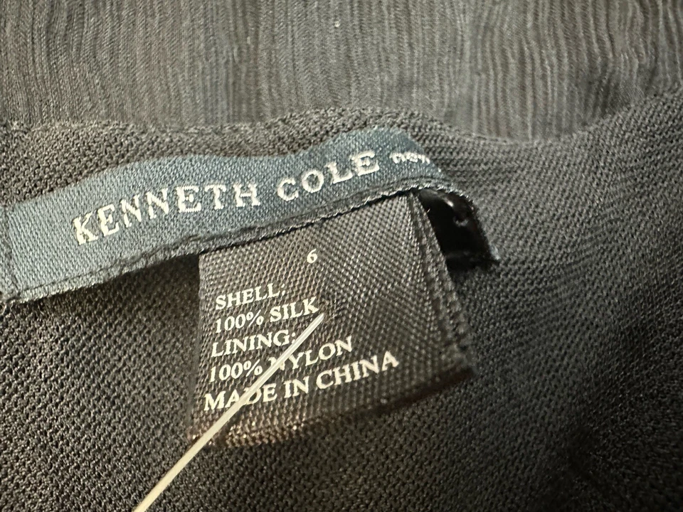 Новый с Ярлыками Kenneth Cole женщин Nov Dely Jet черный бисером туника 100% шелк размер 6 - Изображение 3 из 4