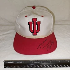 Vintage Indiana University Hoosiers Damon Bailey Autographed Snap Back Hat