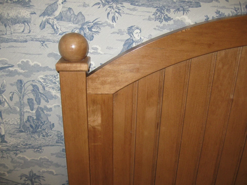 Cabecero individual doble Ethan Allen trigo colores campo panel arqueado 14 5673 Foto 2 de 4