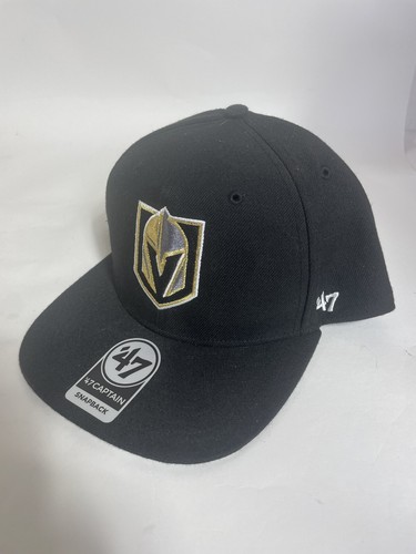 VEGAS GOLDEN Knights NHL '47 Brand Black Adjustable Captain Snapback Hat Cap New - Picture 2 of 9