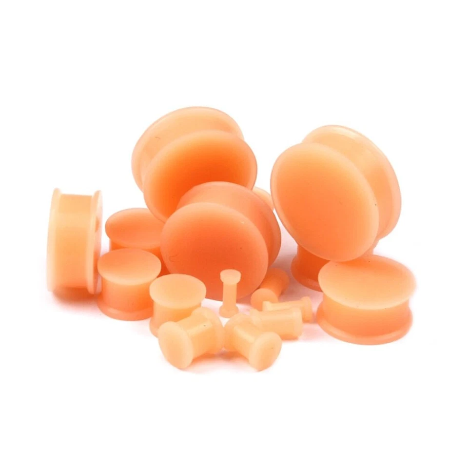 COLOR PIEL Silicona Tapones para los oídos Estiras Joyería Piercing Túneles Calibre PL146 Foto 3 de 4