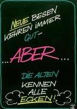 Spruch-AK ·  Neue Besen kehren immer gut, .....