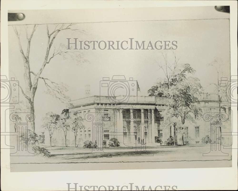 1932 Press Photo Architect's conception of Painesville Post Office