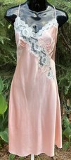 Vtg Victoria's Secret Sz Medium Pink Long Slip Dress Silky Y2K Nightgown Chemise