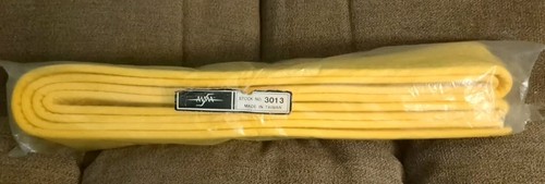 New Yellow Martial Arts Double Wrap Belt 1.5" Wide Karate Judo MMA 100% Cotton