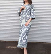 Organic Ikat Robe from Uzbekistan - A Sustainable Fashion Solution