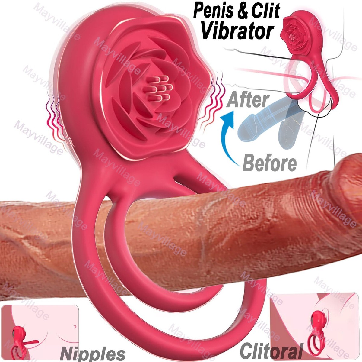 Couple Vibrator G-spot Dildo Massager Penis Cock Ring Adult Sex Toys For  Men US | eBay