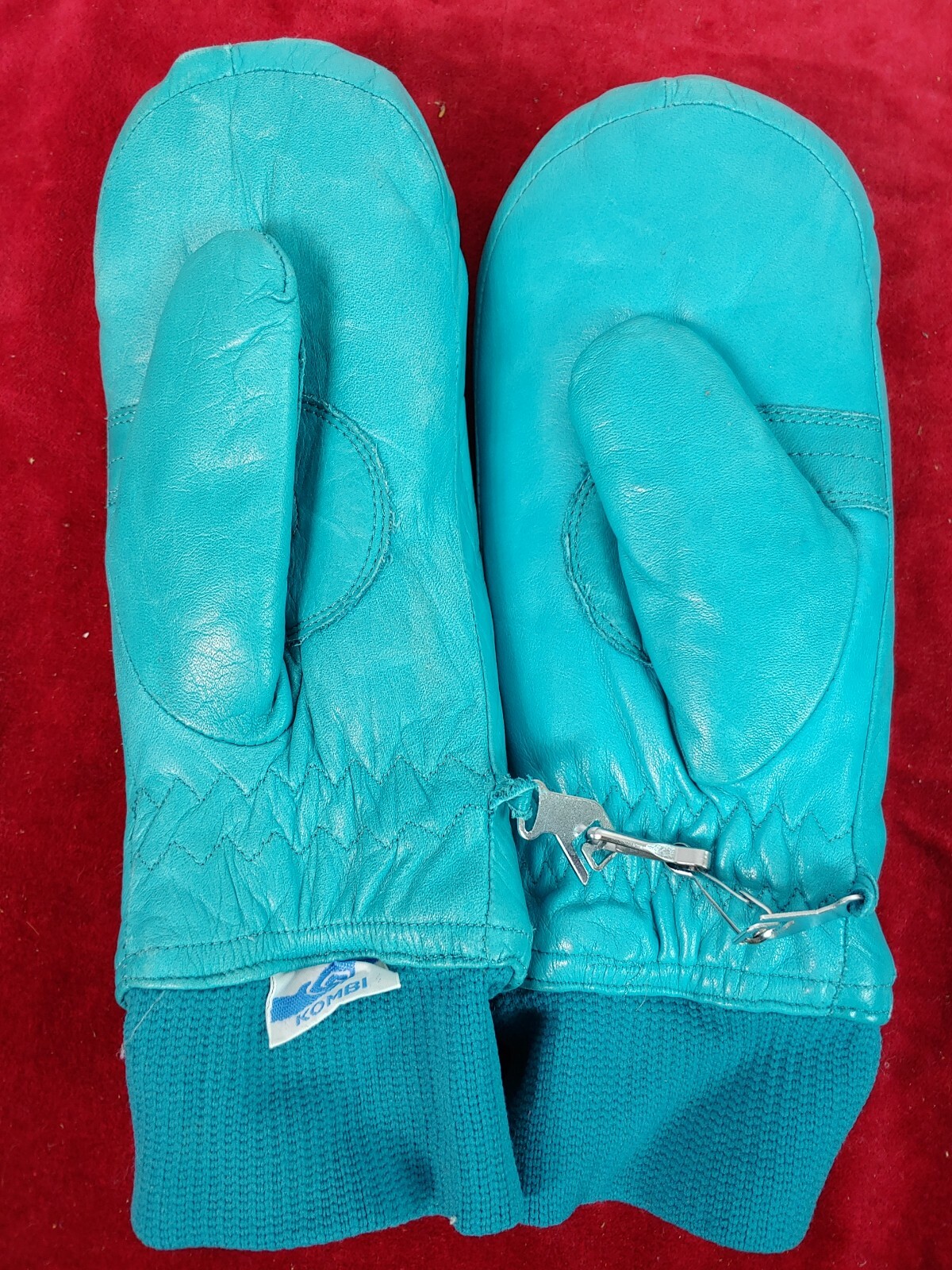 Vintage Green Kombi Leather Ranger Ski Mittens Women'… Gem