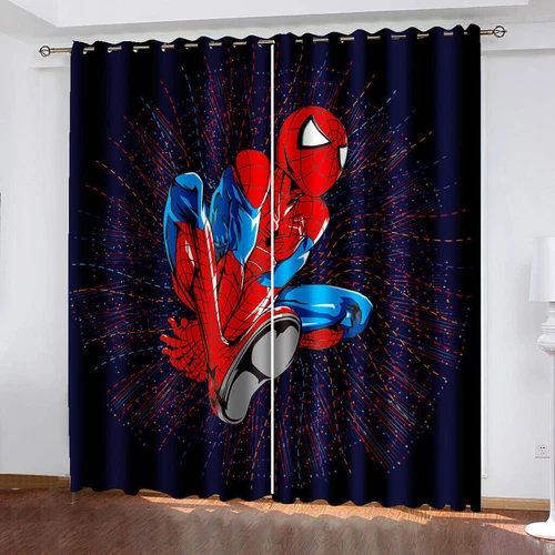 Marvel Spiderman 3D Dicke Verdunkelung Schlafzimmer Vorhänge Thermo Ring Top Ösen Geschenk - Bild 16 von 20