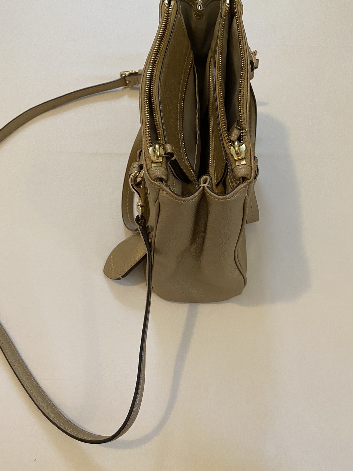 Coach Gold Crossbody Bag with Three Compartments Gem