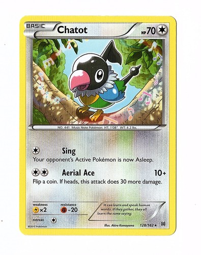 Chatot 128/162 Breakthrough Regular Rare - Pokemon Card