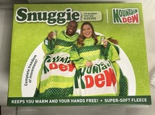 Mountain Dew Snuggie Super-Soft Fleece Blanket With Sleeves 71"x54" New