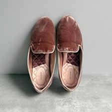 Birdies Heritage The Starling Velvet Flat Loafers Size 9 Amber Salmon Pink