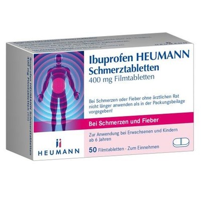 3x IBUPROFEN Heumann 50 Schmerztabletten 400mg bei Schmerzen Fieber PZN: 7728561