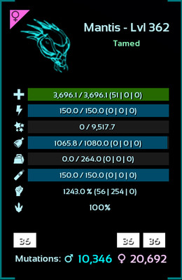 1243 MELEE Mantis ARK  Survival Ascended ASA PVE