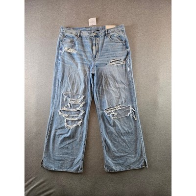 NWT American Eagle Jeans Womens 18 Dreamy Drape Super High Rise Baggy Wide Leg