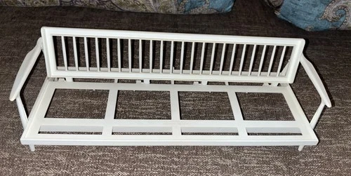 Vtg Barbie Go Together Doll Furniture Patio Sofa Dollhouse Couch White 1963 MCM