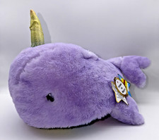 FAO Schwarz RainbowNarwhal Whale Glow Brights Plush Sound Lights 15 -VIDEO