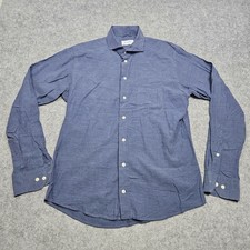 Eton Blue Casual Cotton Long Sleeve Collared Button Up Dress Shirt Size 41 / L