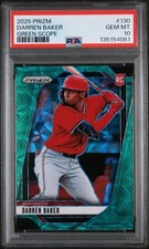 2025 PANINI PRIZM GREEN SCOPE #130 DARREN BAKER 45/75 PSA 10